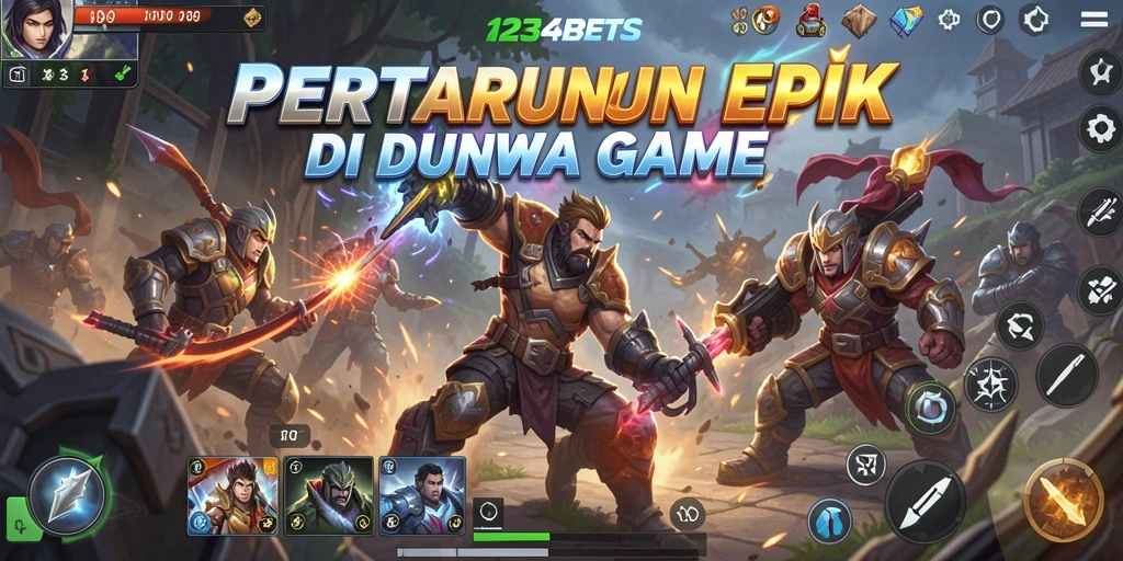 Tampilan gameplay seru 1234BETS dengan aksi pertarungan yang menegangkan.