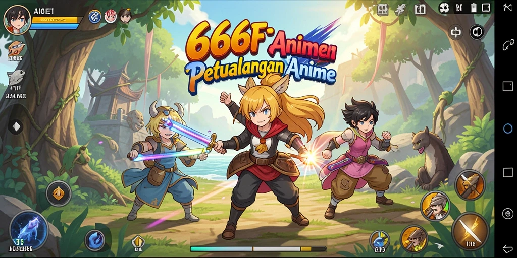Tangkapan layar menampilkan aksi seru dalam gameplay Anime.