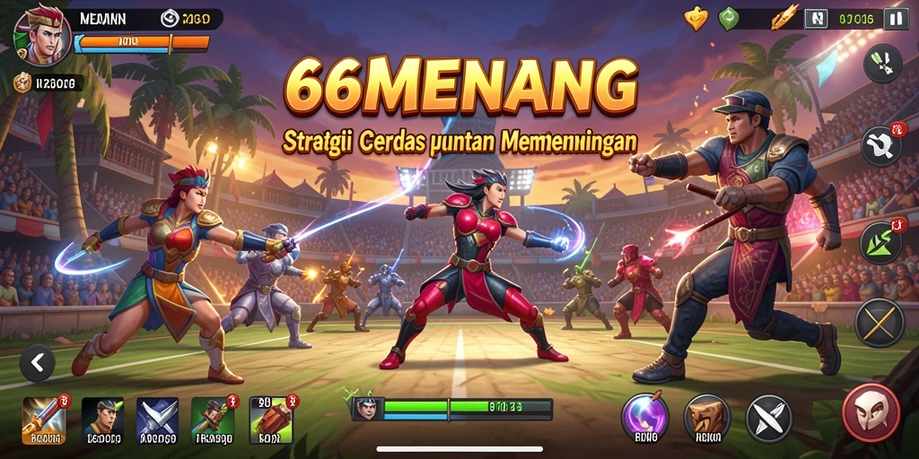 Tampilan gameplay menarik dengan berbagai taktik di 66MENANG.