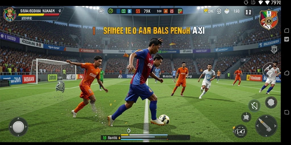 Tampilan gameplay 797K yang menegangkan dan penuh aksi sepak bola.