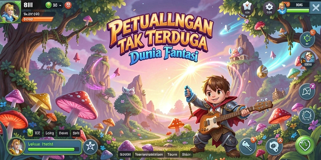 Tangkapan layar menampilkan aksi seru dalam dunia petualangan 8II.
