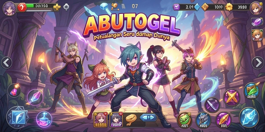 Tampilan gameplay seru dengan karakter Anime yang menawan.
