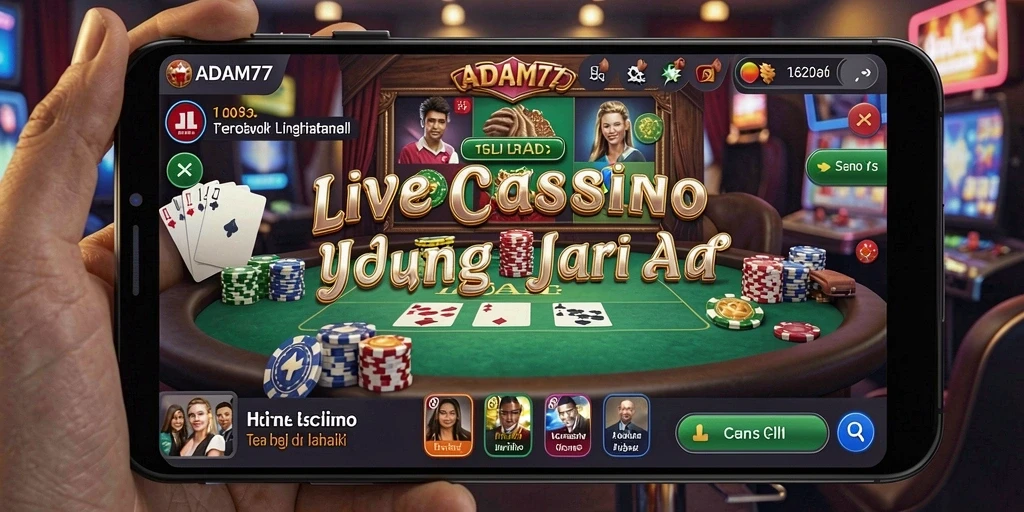 Tampilan gameplay yang imersif dan interaktif dari Live Casino ADAM77.