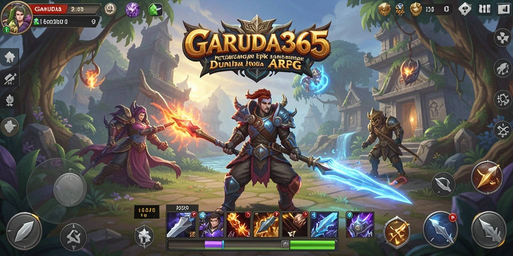 Tampilan gameplay mendebarkan dalam dunia <strong>GARUDA365</strong> saat bertarung melawan monster.