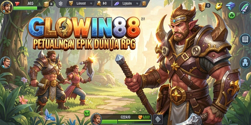 Screenshot menampilkan aksi seru dan karakter dalam GLOWIN88.