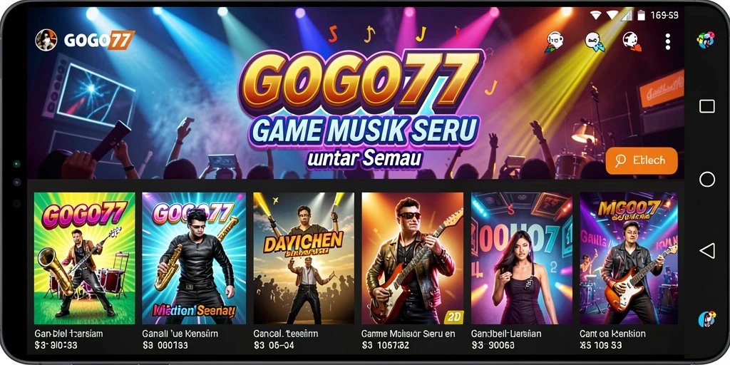 Screenshot gameplay GOGO77 yang menampilkan aksi bermain musik yang seru.