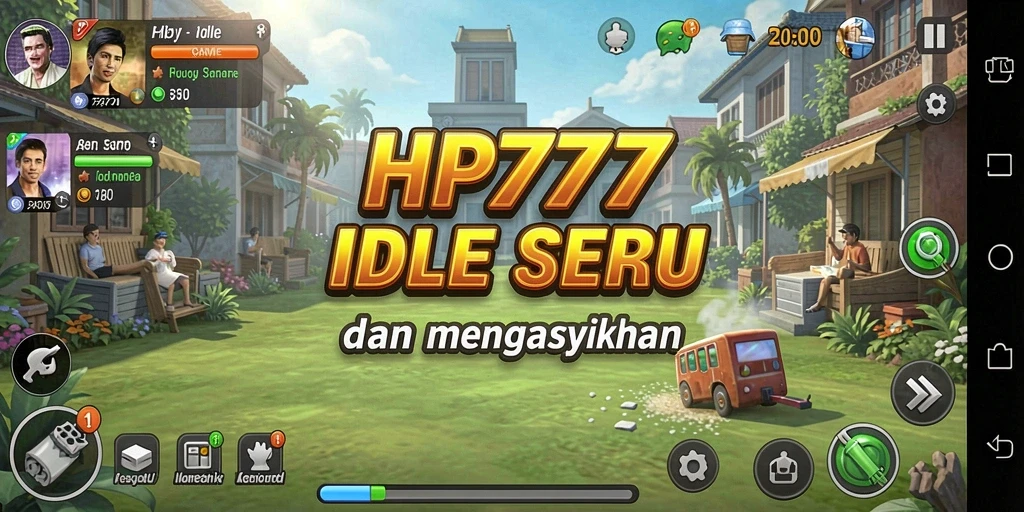 Tangkapan layar utama HP777 menampilkan gameplay menarik dan karakter yang lucu.