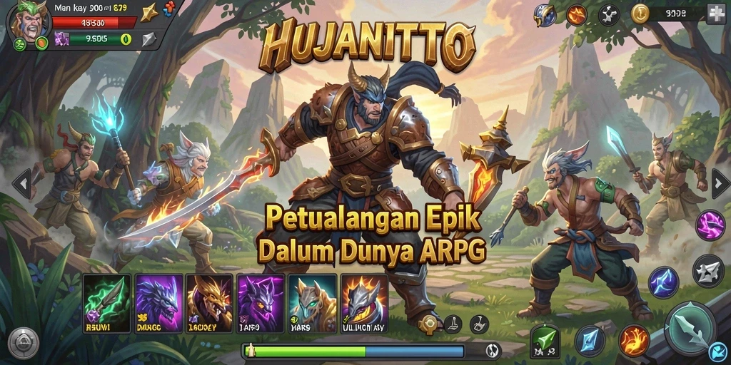 Tampilan gameplay seru dan mendebarkan di dunia HUJANTOTO.