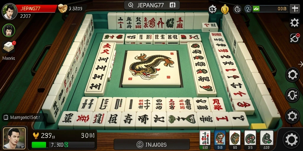 Screenshot utama JEPANG77 menampilkan gameplay Mahjong yang seru dan menantang.