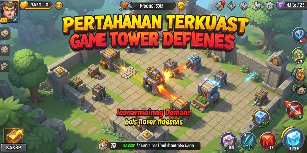 Screenshot gameplay KAKRP menampilkan suasana menegangkan Tower Defense.