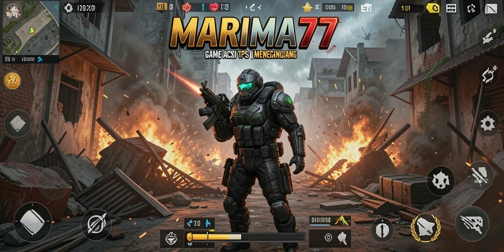 Tampilan menarik dari gameplay dinamis di MARIMA77.