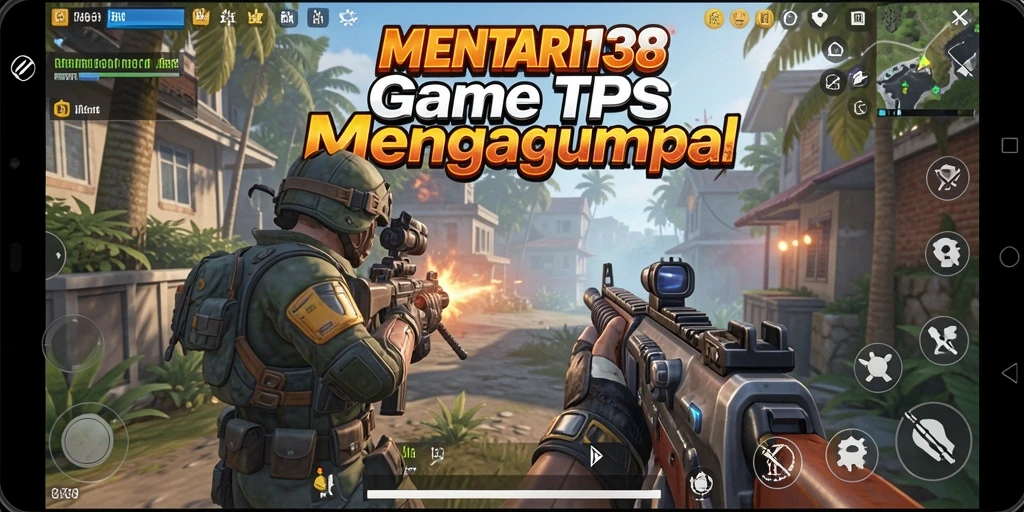 Screenshot MENTARI138 menampilkan aksi tempur seru di gameplay TPS.