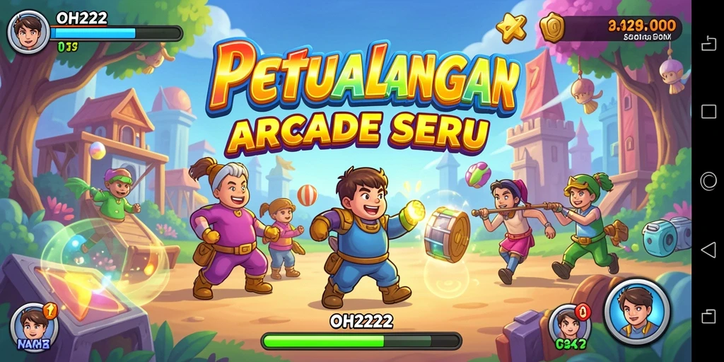 Tampilan menarik dalam gameplay OH222 yang penuh warna.