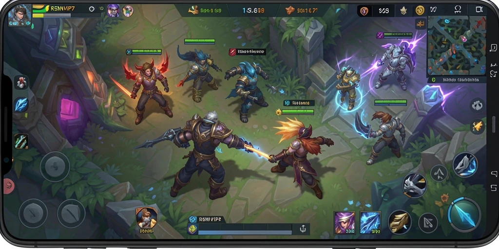 Tampilan gameplay seru dari RSNVIP7 dengan aksi MOBA yang intens.