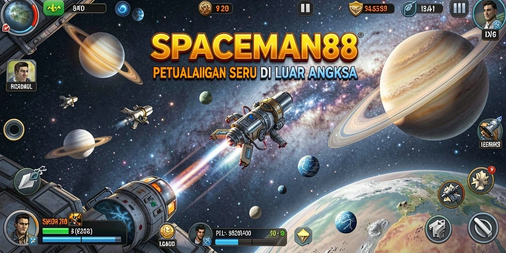 Gameplay menyenangkan di luar angkasa dengan karakter lucu.