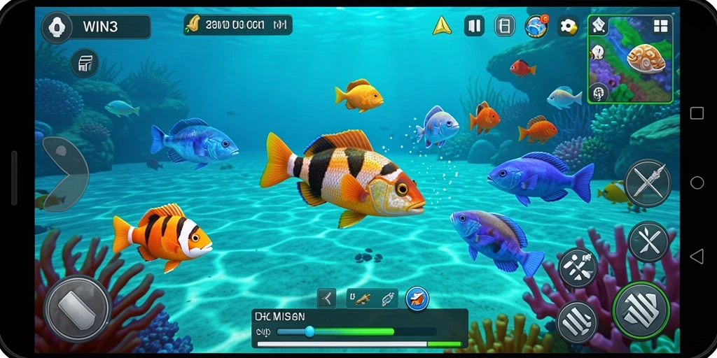 Tampilan gameplay menembak ikan di WIN33 yang seru dan menantang.