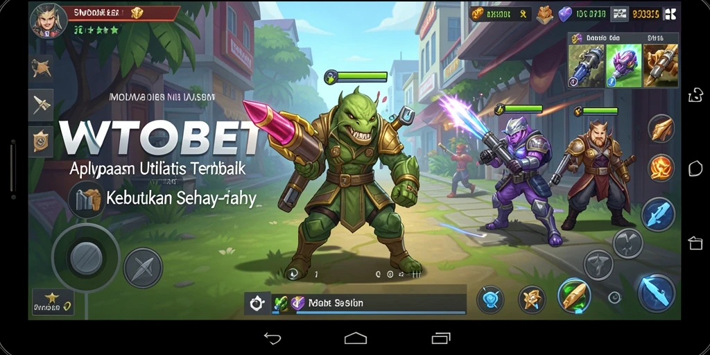 Screenshot utama WTOBET menampilkan fitur utilitas yang menarik.